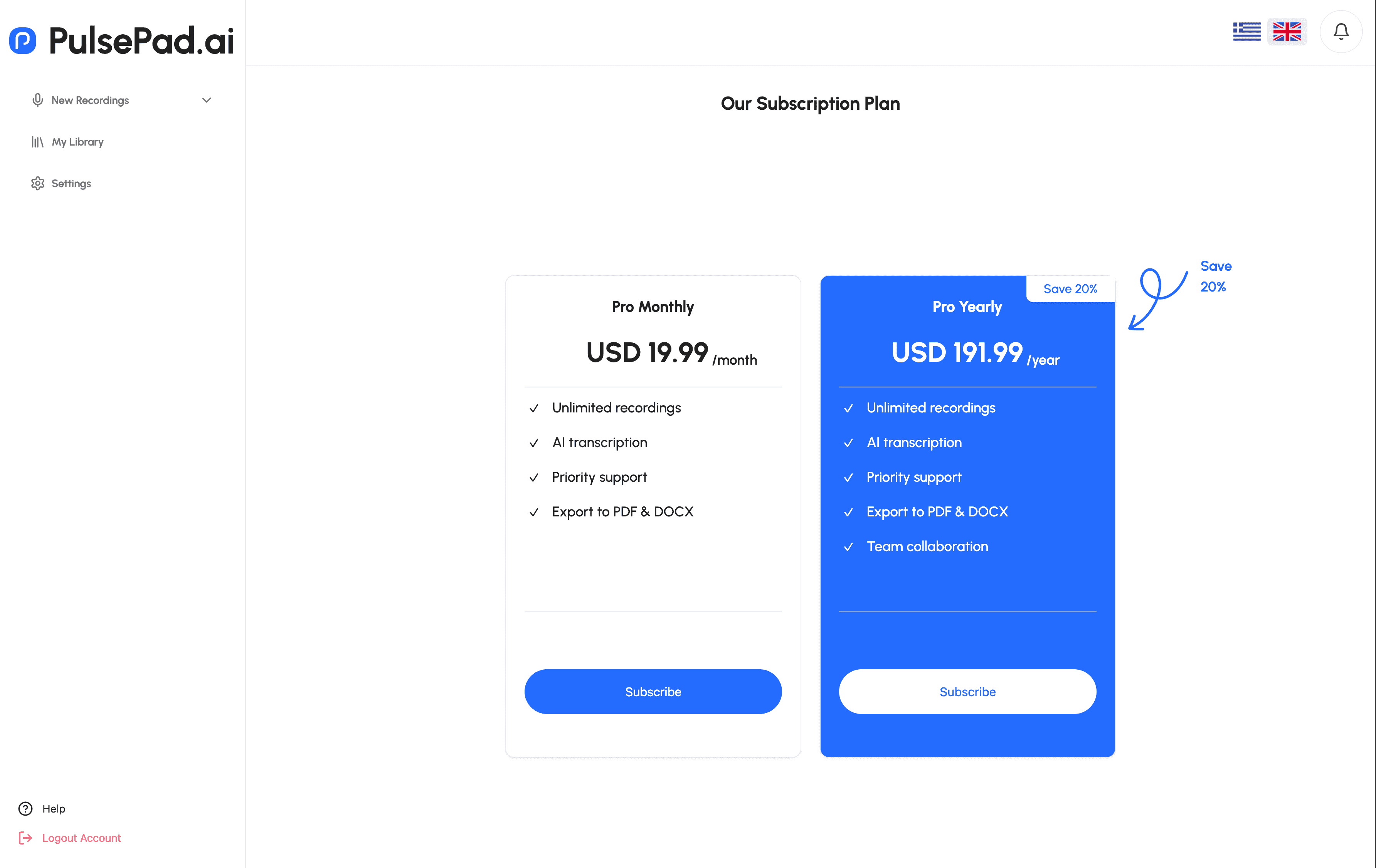 Subscription Plan