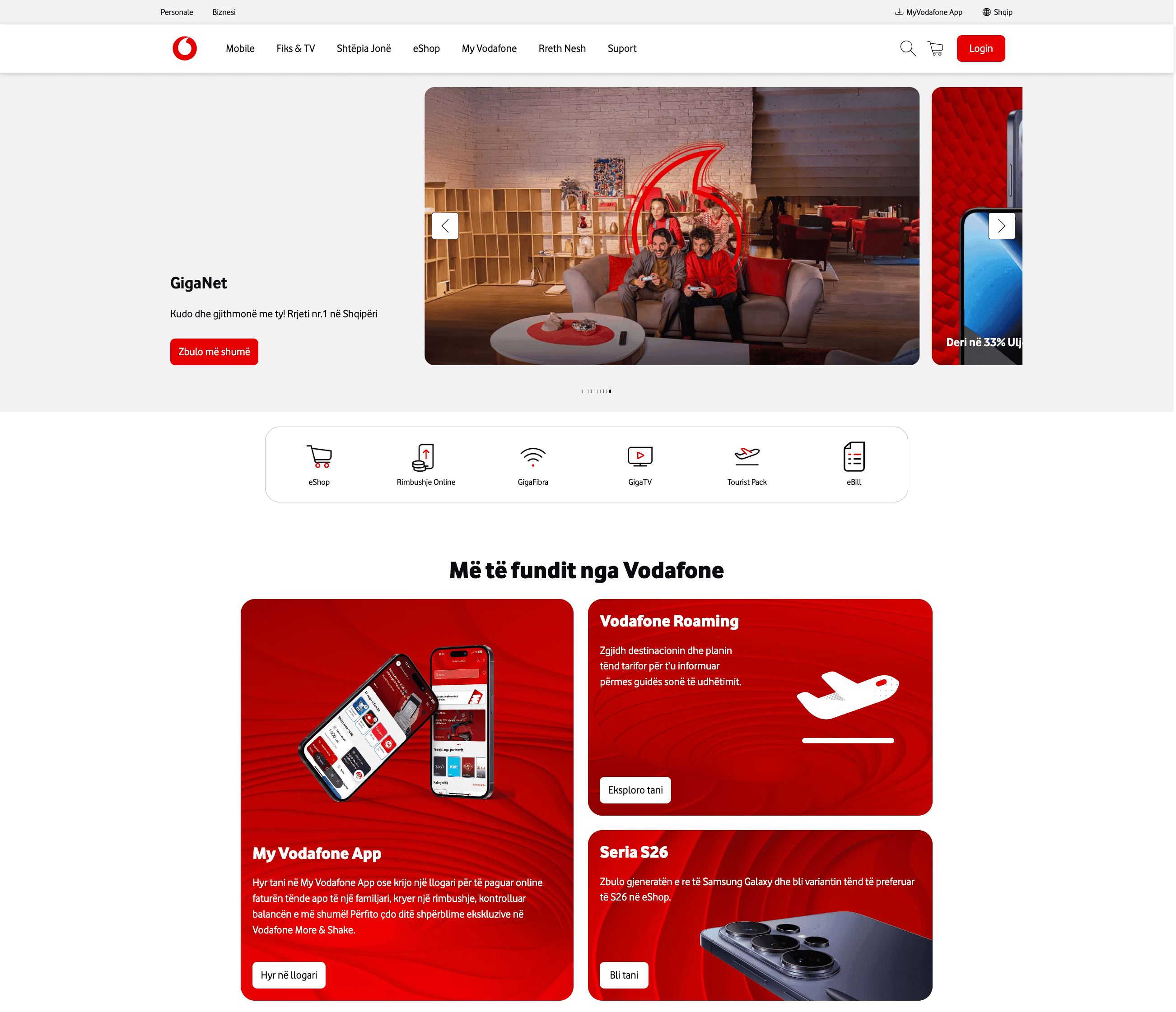 Vodafone Albania — CMS-driven content rendering