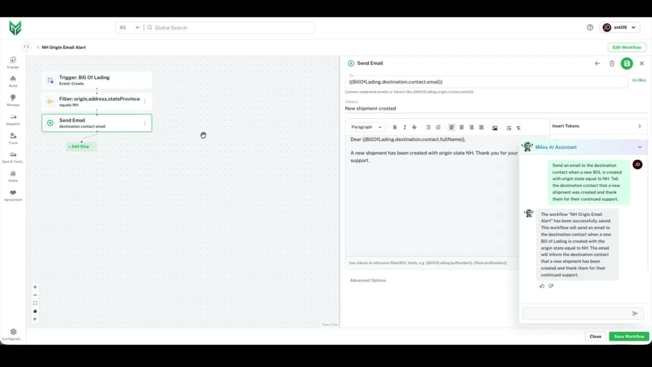 Miles AI Workflow Builder